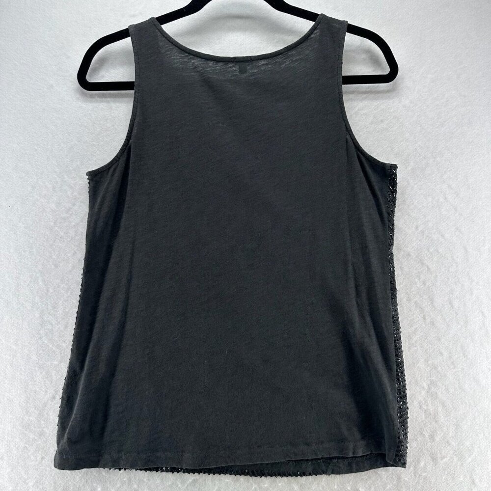 J.CREW Tank Top Womens Sz S Sequin Embellished Scoop Neck Sleeveless Black - Picture 2 of 9